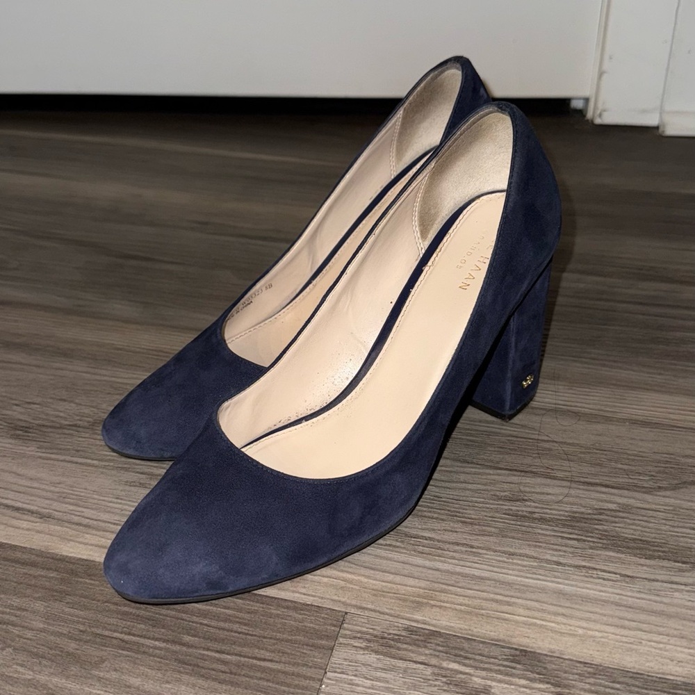 Cole Haan Karen Navy Blue Suede Pumps